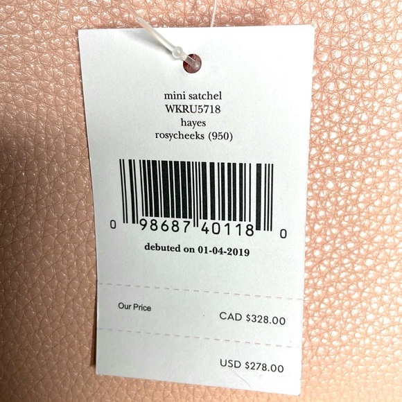 NWT Mini Kate Spade Pink Hayes Leather Rosycheeks Satchel - Picture 5 of 8